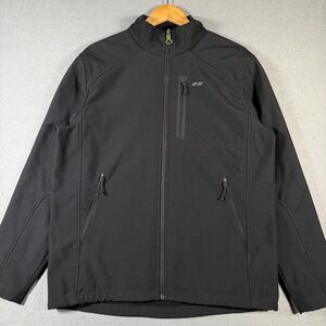 Koppen Mens Black Softshell Full‎ Zip Jacket Size M Athletic Outdoor